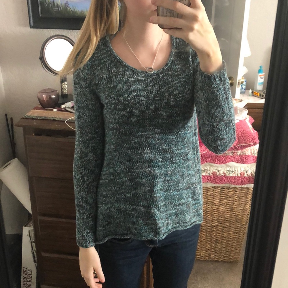 Blue knitted sweater